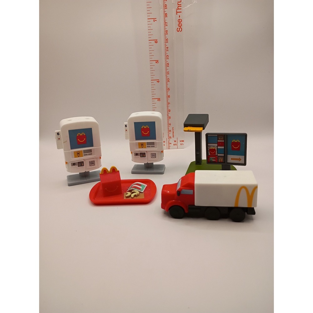 McDonalds Miniature Playset Lot Delivery Truck Kiosks Drive Thru Menu Tray